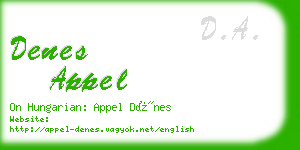 denes appel business card